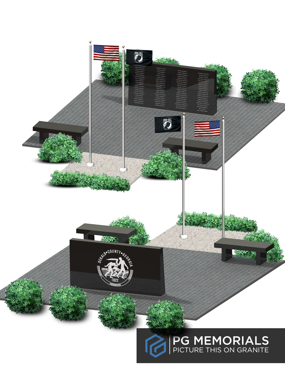 Memorial park design - rendering CPM
