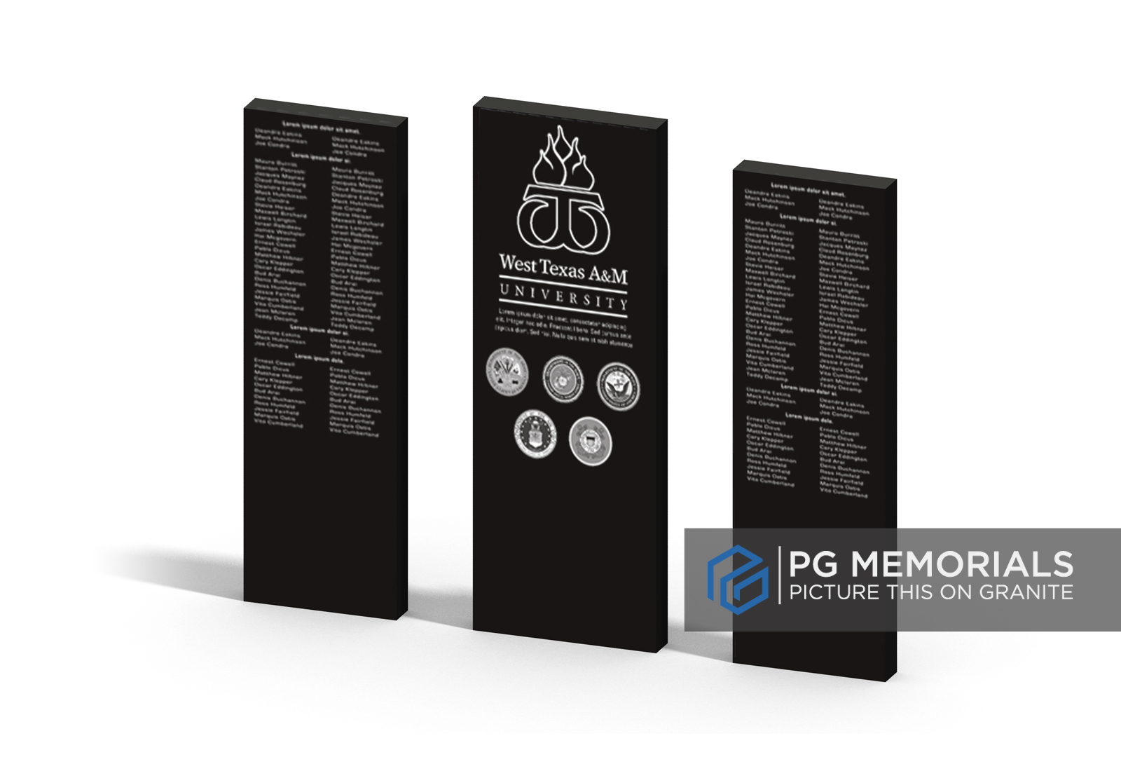 A&M University Tablets | Black Granite