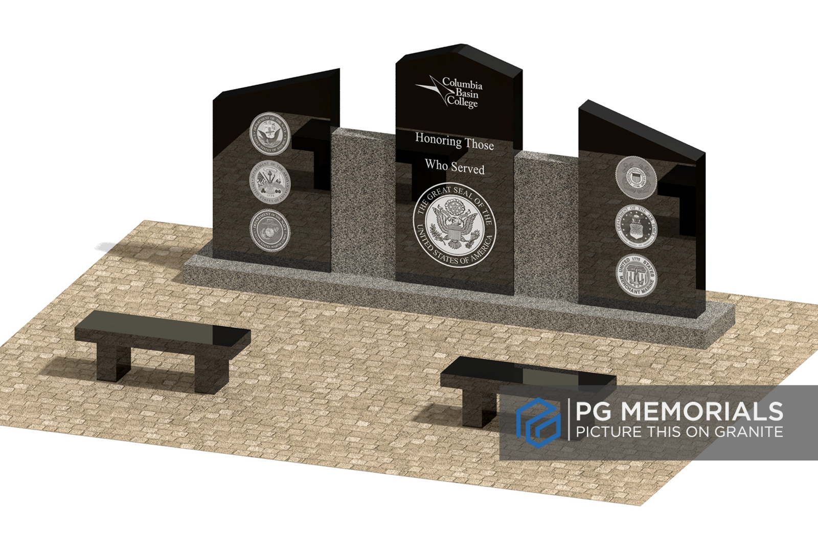 PG Memorial Design Concept 11 Picture This On Granite