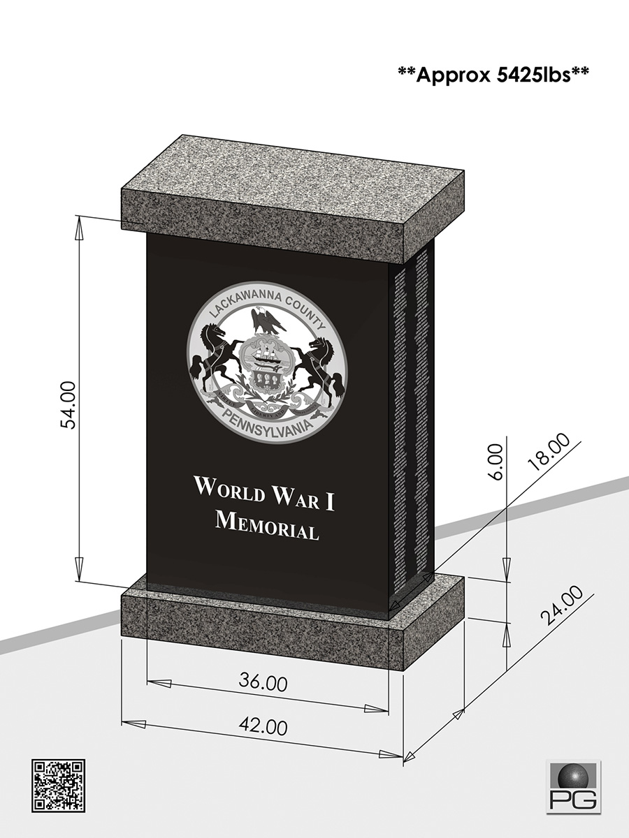 Lackawanna Memorial World War I Rendering Design concept